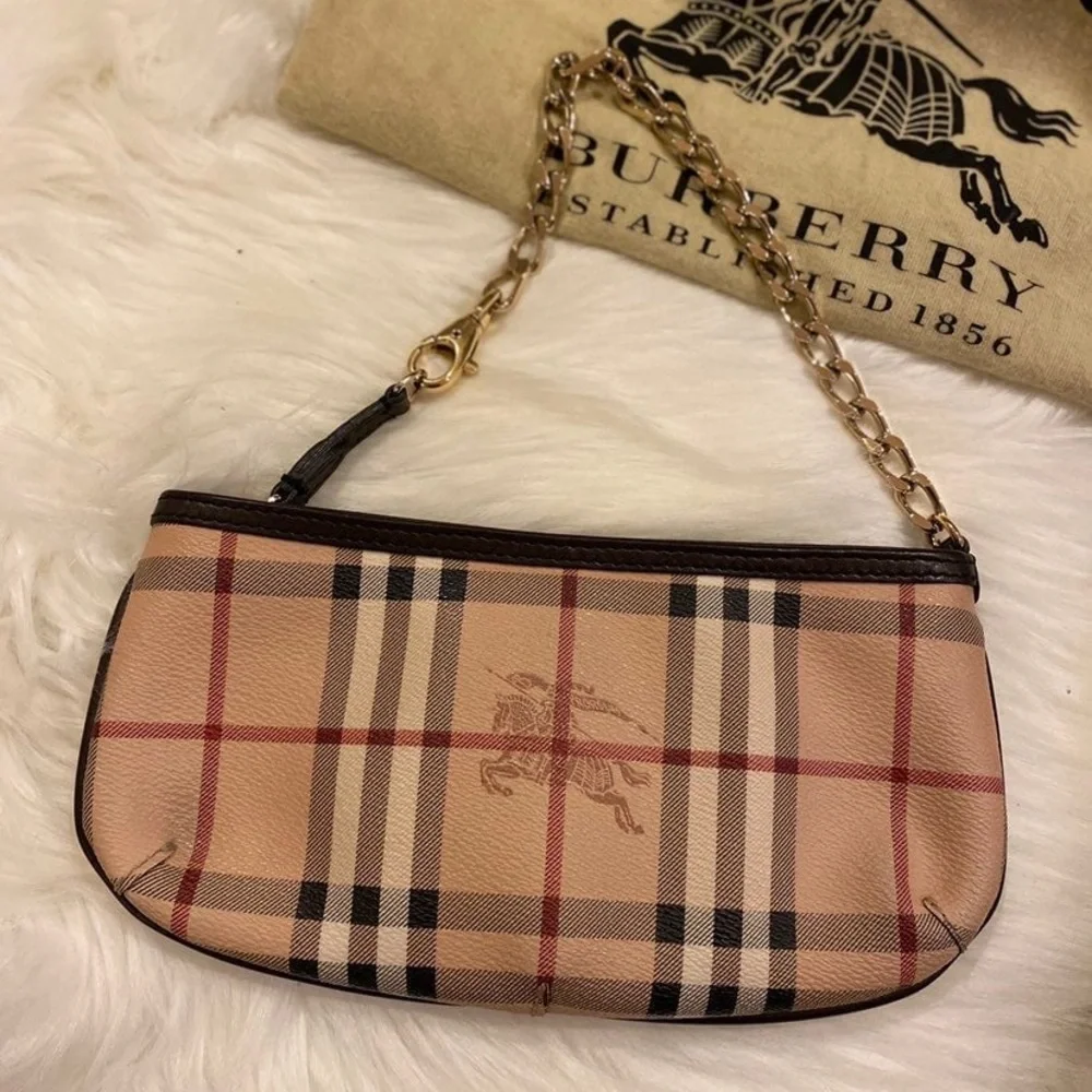 BURBERRY Haymarket Check Anabel Wristlet